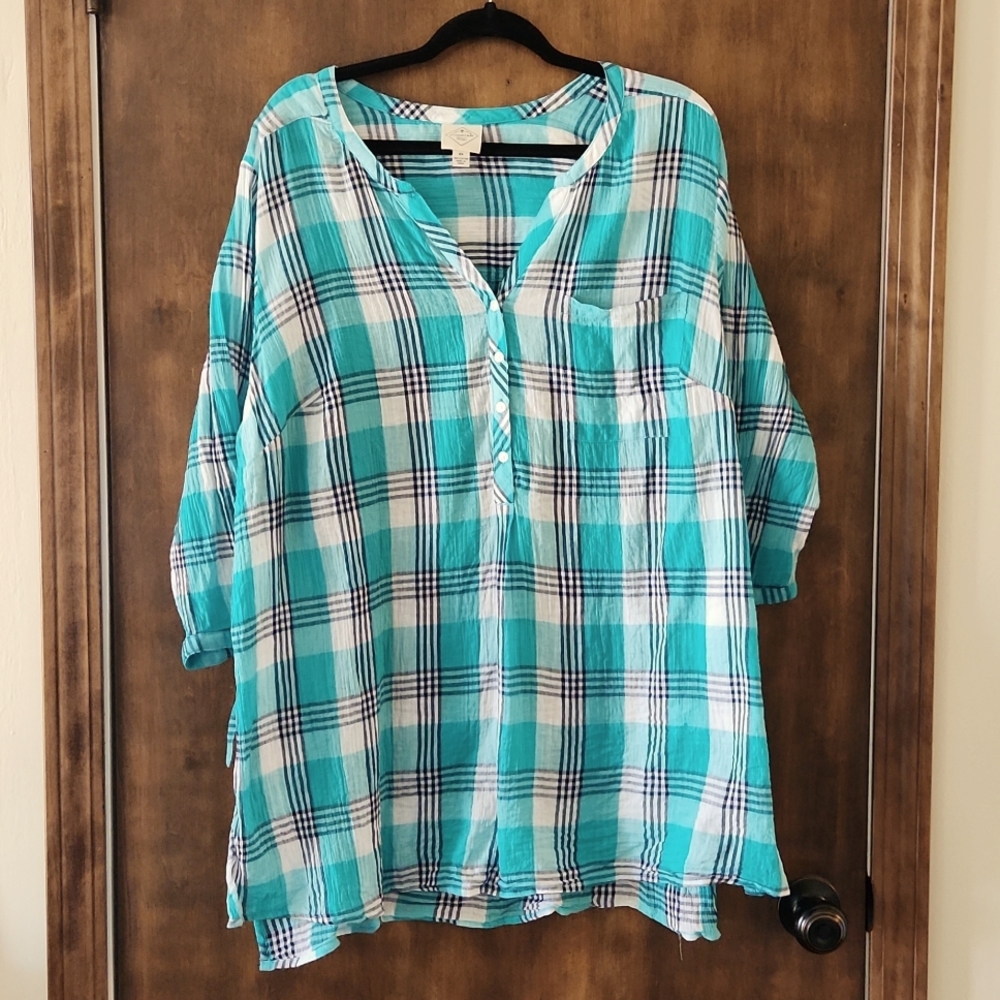 Womens Plus Top | Plaid | St John's Bay | 2X